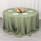 132" Dusty Sage Green Seamless Premium Polyester Round Tablecloth - 220GSM