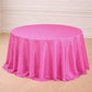 132" Fuchsia Seamless Polyester Round Tablecloth