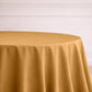 132Inch Gold Seamless Polyester Round Tablecloth