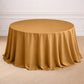 132Inch Gold Seamless Polyester Round Tablecloth