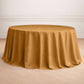 132Inch Gold Seamless Polyester Round Tablecloth