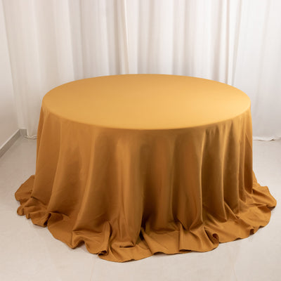 Seamless Gold Premium Polyester Round Tablecloth
