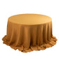 132" Gold Seamless Premium Polyester Round Tablecloth - 220GSM for 6 Foot Table With Floor-Length Drop