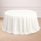 132" Ivory Seamless Polyester Round Tablecloth