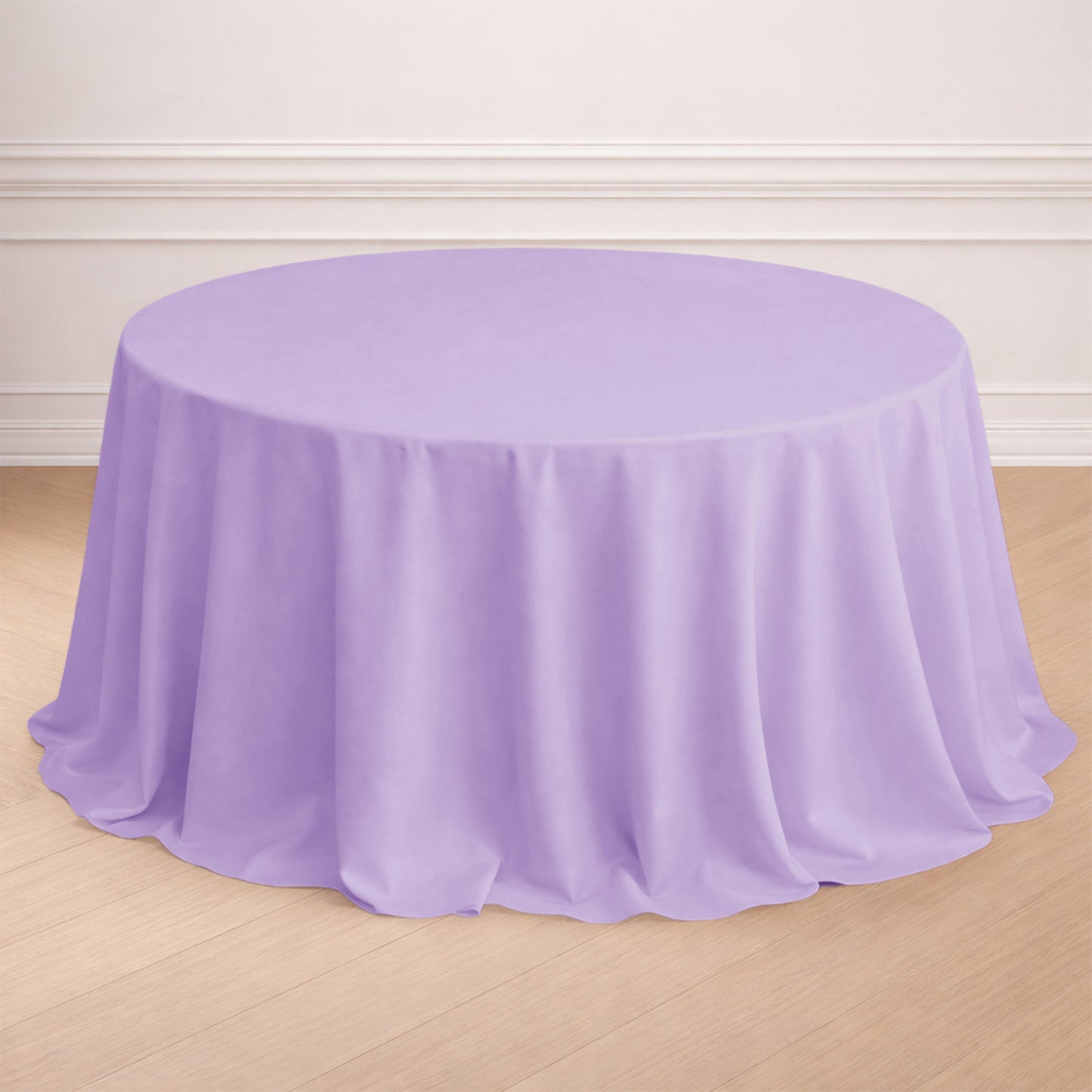132" Lavender Lilac Seamless Polyester Round Tablecloth