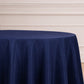 132" Navy Blue Seamless Polyester Round Tablecloth