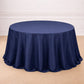 132Inch Navy Blue Seamless Polyester Round Tablecloth