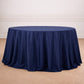 132Inch Navy Blue Seamless Polyester Round Tablecloth
