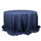 132inch Navy Blue 200 GSM Seamless Premium Polyester Round Tablecloth