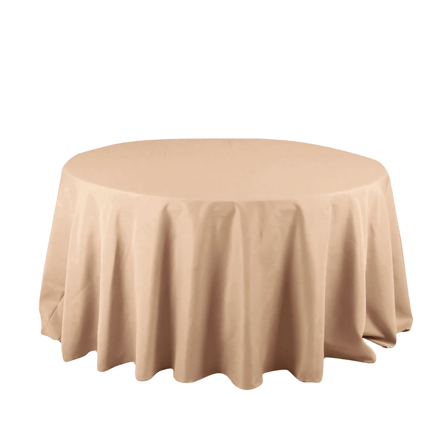 132 Inch Round Nude Seamless Tablecloth In Polyester
