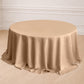 Nude Polyester Seamless Round Tablecloth 132 Inch