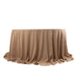132" Nude Seamless Premium Polyester Round Tablecloth - 220GSM for 6 Foot Table With Floor-Length Drop