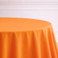 132Inch Orange Seamless Polyester Round Tablecloth