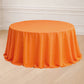 132" Orange Seamless Polyester Round Tablecloth