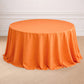 132" Orange Seamless Polyester Round Tablecloth