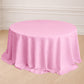 132" Pink Seamless Polyester Round Tablecloth