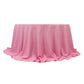 132" Pink Seamless Premium Polyester Round Tablecloth - 220GSM for 6 Foot Table With Floor-Length Drop