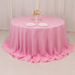 132" Pink Seamless Premium Polyester Round Tablecloth - 220GSM for 6 Foot Table With Floor-Length Drop