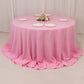 132" Pink Seamless Premium Polyester Round Tablecloth - 220GSM for 6 Foot Table With Floor-Length Drop