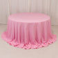 132" Pink Seamless Premium Polyester Round Tablecloth - 220GSM for 6 Foot Table With Floor-Length Drop