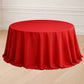 132" Red Seamless Polyester Round Tablecloth