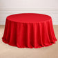 132" Red Seamless Polyester Round Tablecloth