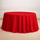 132" Red Seamless Polyester Round Tablecloth