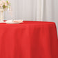 132" Red Seamless Premium Polyester Round Tablecloth - 220GSM
