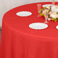 132" Red Seamless Premium Polyester Round Tablecloth - 220GSM