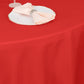 132" Red Seamless Premium Polyester Round Tablecloth - 220GSM