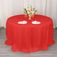 132" Red Seamless Premium Polyester Round Tablecloth - 220GSM