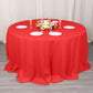 132" Red Seamless Premium Polyester Round Tablecloth - 220GSM