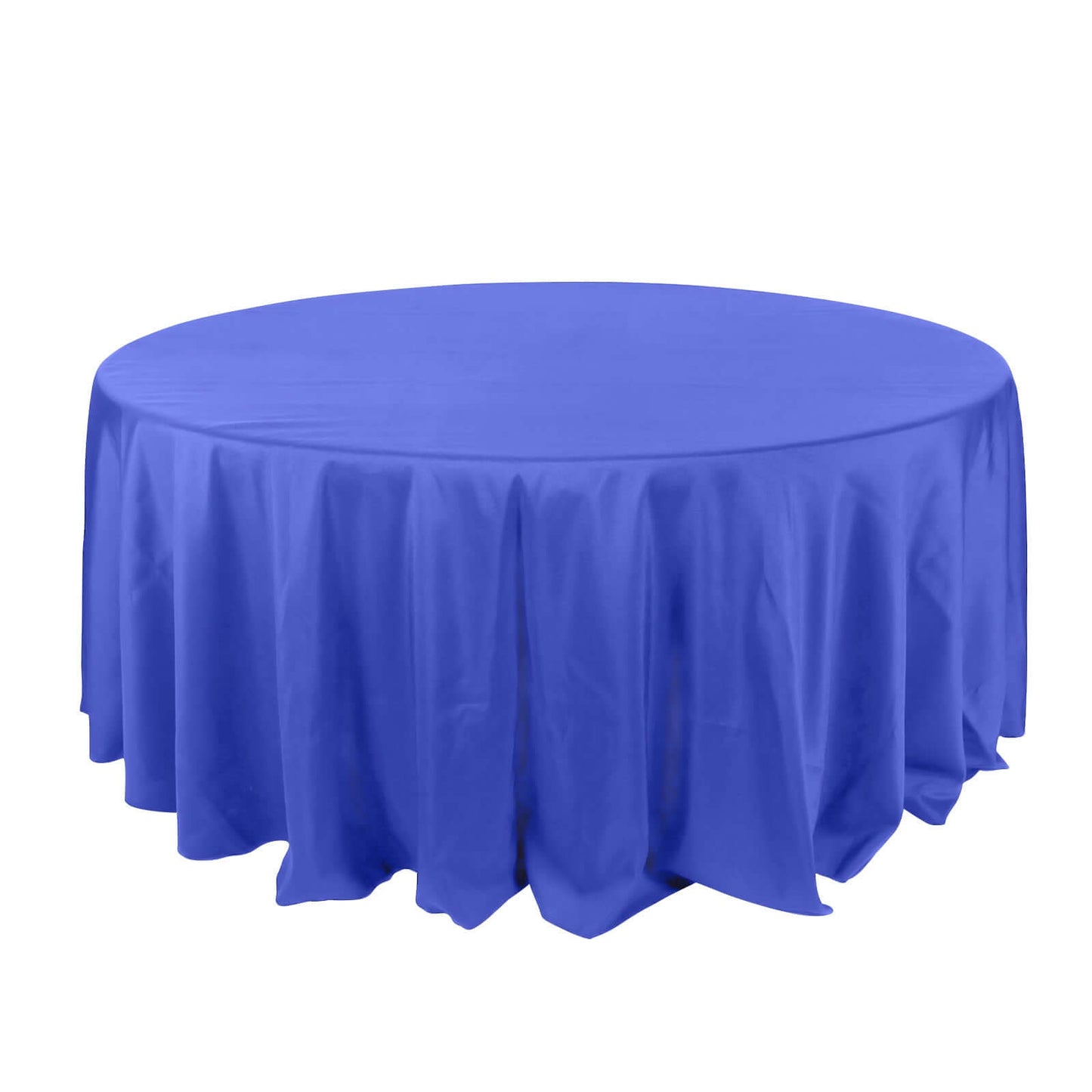 132Inch Royal Blue Seamless Polyester Round Tablecloth