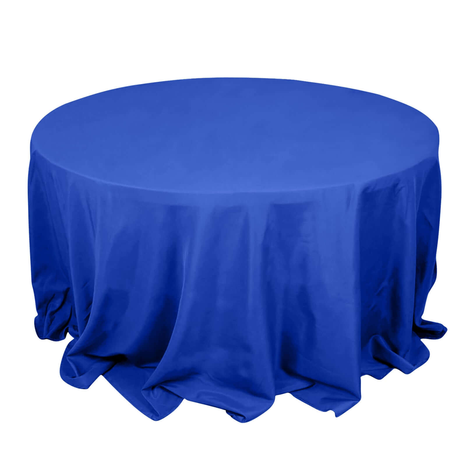 132inch Royal Blue 200 GSM Seamless Premium Polyester Round Tablecloth