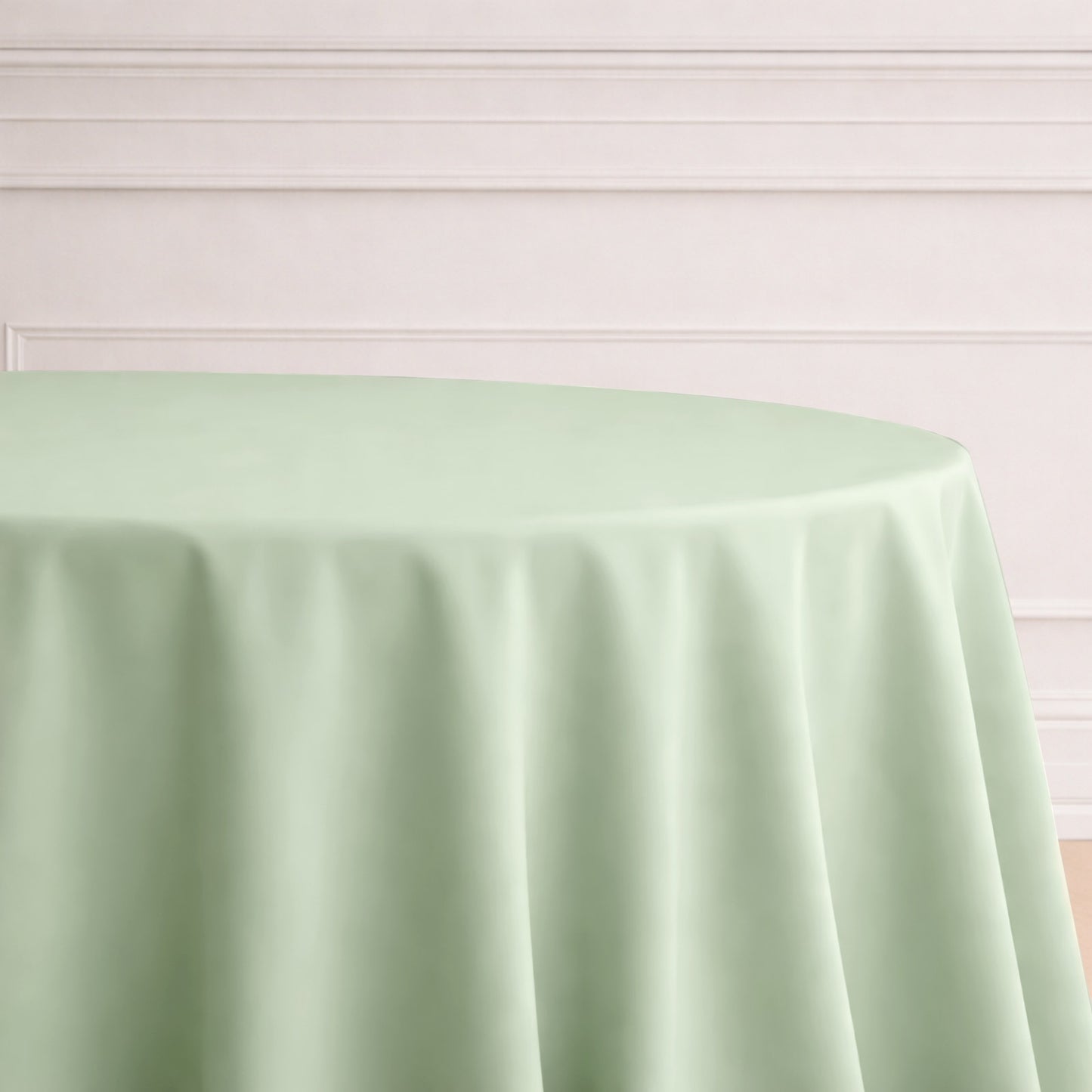132" Sage Green Seamless Polyester Round Tablecloth