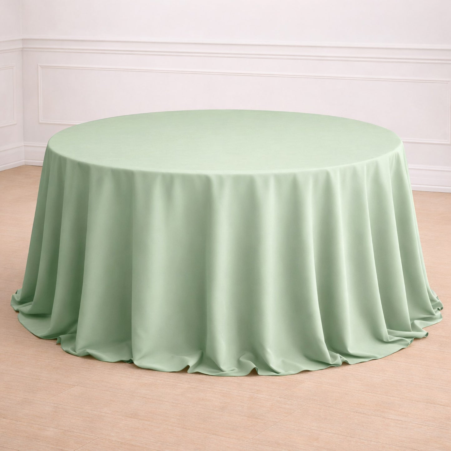 132" Sage Green Seamless Polyester Round Tablecloth