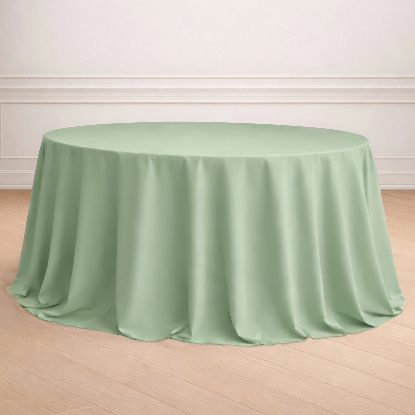 132" Sage Green Seamless Polyester Round Tablecloth
