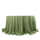 132" Sage Green Seamless Premium Polyester Round Tablecloth - 220GSM for 6 Foot Table With Floor-Length Drop