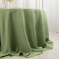 132" Sage Green Seamless Premium Polyester Round Tablecloth - 220GSM for 6 Foot Table With Floor-Length Drop