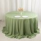 132" Sage Green Seamless Premium Polyester Round Tablecloth - 220GSM for 6 Foot Table With Floor-Length Drop