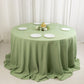 132" Sage Green Seamless Premium Polyester Round Tablecloth - 220GSM for 6 Foot Table With Floor-Length Drop