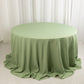 132" Sage Green Seamless Premium Polyester Round Tablecloth - 220GSM for 6 Foot Table With Floor-Length Drop