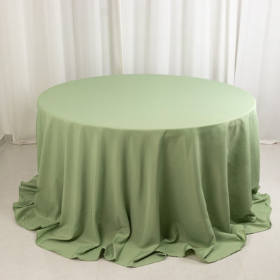 Seamless Sage Green Premium Polyester Round Tablecloth