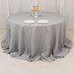 132" Silver Seamless Premium Polyester Round Tablecloth - 220GSM for 6 Foot Table With Floor-Length Drop