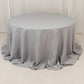 132" Silver Seamless Premium Polyester Round Tablecloth - 220GSM for 6 Foot Table With Floor-Length Drop
