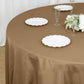 132" Taupe Seamless Polyester Round Tablecloth