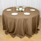 132" Taupe Seamless Polyester Round Tablecloth