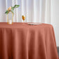 Terracotta Round Tablecloth 132 Inch Polyester No Seams