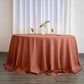 132 Inch Polyester Round Tablecloth No Seams Terracotta