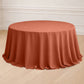 Terracotta Polyester Round Tablecloth 132 Inch No Seams